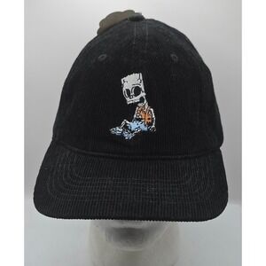 MAD‎ Engine The Simpsons Bart Skeleton Corduroy Baseball Cap Black Strapback Hat